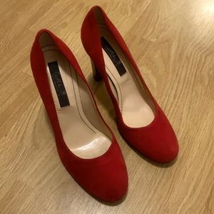 Red suede heels Italy